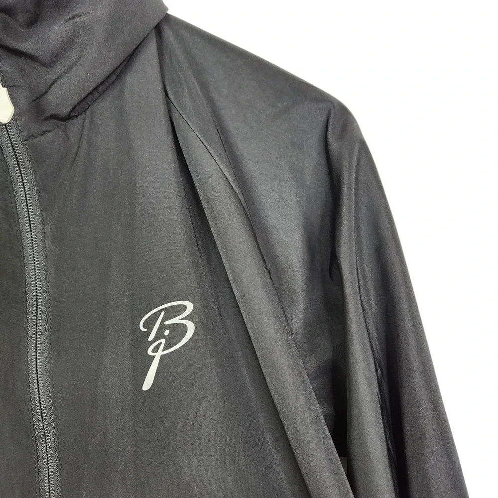 BJORN DAEHLIE Windbreaker Jacket Mens Medium Black White Zip Pockets Light Lined